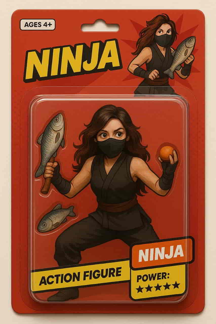 ChatGPT interpretiert Ninja Jutta als Action Figur ChatGPT interpretiert Ninja Jutta als Action Figur